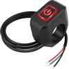 witpine Interruttore Moto a Indicatore Rosso, Interruttore Luce Moto 3 Fili IP65 Pulsante Moto On Off per Illuminazione a LED, Controllo Fuoco Ausiliare, Custodia Compatta Nero