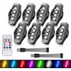 NHHEO Luci Stroboscopio LED Wireless per Auto con Telecomando-10 Modalità | 8 Colori 4LED IP65 Impermeabile Giroscopio Senza Fili Ricaricabile per Moto Biciclette Droni Camion Anti-collisione (8 pezzi)