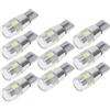 KHBUAB 10 Pezzi Lampadine LED T10 5630 Canbus senza Errori per Auto e Moto, 6 Smd, Alluminio Resistente, Luce Bianca 7000-8000k, Facile Installazione per Luci Laterali e Mappa