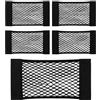 JRILUO 5 reti elastiche per bagagliaio, 40 x 25 cm, bordo per tenere i carichi solidi, organizer per bagagliaio in nylon, rete portaoggetti con superfici in pile, per bagagliaio e interni, universale