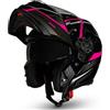 CRUIZER Casco moto modulare Omologato RUSSEL Nero Fuxia doppia visiera