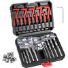 VAYALT Helicoil, set di riparazione filettature Helicoil | 131 pezzi HSS - Set completo per M5, M6, M8, M10, M12 con punte elicoidali
