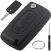 Zuuyye - Chiave auto alloggio 2 pulsanti con keyblade compatibile per Peugeot 207 307 308 3008 5008 Partner e Citroen C2 C3 C4 C5 C6 C8 Chiave di ricambio