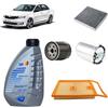 OP Kit tagliando 4 filtri + 4L olio Q8 5W30 per Skoda Rapid 1.4 TDI 2012-2022