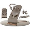 Tulano Moon 30 Sdraietta Ergonomica Neonati - Dondolo per Neonato - Beige | Fino a 9 kg - Arco Giochi - Cintura di Sicurezza a 3 Punti - Pieghevole, Compatta e Facile da Pulire