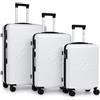 Kappa Set 3 Valigie Rigide in PC Policarbonato, Trolley da Viaggio 55/65/75 cm con 4 Ruote Girevoli, Maniglie Telescopiche, Lucchetto a combinazione, 352F57W, Bianco Sporco