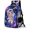 WECECE Borsa Scolastica Cat Space 10-13 Anni Ragazzi Zaino Scuola Animal Kitten Ragazze Scolari Cartella Grande Capiente Capiente, School Bag per Lezioni Sport e Tempo Libero