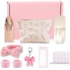 AuSletie Regali per ragazze e adolescenti da 8, 9, 10, 11, 12, 13, 14, 15, 16 anni, fascia a farfalla, cintura resistente all'umidità, grande trousse per cosmetici, un set di pennelli da trucco, portafoglio