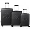 Kappa Set 3 Valigie Rigide in Policarbonato, Trolley da Viaggio 55/65/75 cm con 4 Ruote Girevoli, Maniglie Telescopiche, Lucchetto TSA ed Espansione 352F57W, Nero