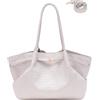 Makukke Borsa Shopper da Donna Grande in Ecopelle Scamosciata - Borsa a Tracolla e Hobo Bag 3 in 1 - Elegante Borsa Tote per l'università, l'ufficio e la Vita Quotidiana