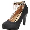 Lroey Reoly Décolleté Donna, Scarpe Tacco a Cono Eleganti Scarpe da Sposa Tacco Alto Punta Rotonda con Plateau con Cristalli, Numero 31-47