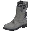 Generico Stivali Gomma Donna Comodi in Pelle Antiscivolo Laterale E Lacci con Motivo Stampato Giardino Impermeabili Stivali Punk Stivaletti da Pioggia E Lacci sotto Scarpe da Pioggia