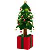Ad Trend Albero di Natale con Base Pacco Regalo e 51 LED 35x35x70 cm Verde Rosso