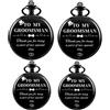 Kchss 4 pz Groomsman Regali per Matrimonio Inciso Orologio da Tasca Best Man Numeri Romani Quarzo Orologio da Tasca Matrimonio con Catena