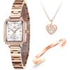 OLEVS Orologi da donna Quadrato Piccolo Quadrante Diamante Fashion Lady Watch Set