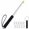 EASYKEENECOM Asta Telescopica per Bandiera 3.0m in Acciaio Inox Palo Portabandiera Pieghevole con Clip e Fichietto Impugnatura Antiscivolo Bastone Regolabile 200cm Guida Turistica Campeggio Eventi Outdoor Rosso