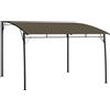 Fisinber Pergola da Giardino 3x3x2,55 m Tettoia per Terrazza, Stabile Gazebo con Struttura in Metallo e Tetto in Tessuto per Giardino e Terrazza, Alternativa al Carport, Taupe
