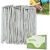 Velway 50 Pezzi Picchetti Fissaggio Telo Pacciamatura - 200x39mm Ø 4 mm | Extra Robusto Picchetti a U, Antiruggine, Elevata Stabilità per Giardino, Erba Artificiale, Recinzione, Tenda da Campeggio