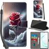 Haninsuze Cover per Samsung Galaxy Note 10 Plus, Rose | Pelle PU Portafoglio, Porta Carte, Magnetica, Libro, Antiurto Custodia