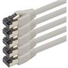 1aTTack.de 0,5m Cat 8 Cavo di Rete Cat8 Grigio - 5 Pezzi Cat.8 LAN 2000 MHz 40 Gbit s 40GBase-T Poe+ Cavo Patch Ethernet LSZH - 5 x 0,5 Metro Grigio