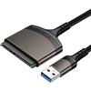 EasyULT Adattatore USB 3.0 a SATA III, Convertitore USB 3.0 a SATA Cavo Esterno per Dischi Rigidi 2.5'', per SSD/HDD da 2,5 Pollici, Supporta UASP, per Windows XP/Vista/7/8/10 e Mac OS ECC- Grigio