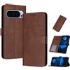 PanXCase Cover Libro per Google Pixel 11/11 Pro | Custodia Wallet in Pelle PU, Funzione Supporto, 3 Scomparti Portacarte, Chiusura Magnetica, Case Antiurto, Brown