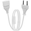 LANMINGLEL Corto Cavo di prolunga spina europea con interruttore, Blanc,europea Cavo,2 x 0,75 mm², 2,5 A, 250 V, per TV, computer, monitor, proiettore (Blanc, 50, Centimetri)