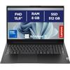 Lenovo V15 Gen 5 IRL Pc Portatile 15,6 Intel 5-210H Ram 8GB SSD 512GB Nero | Pc Portatile con Windows 11 Pro, Notebook Display FHD, Ram DDR5, Wi-Fi 6, ideale per uso professionale e aziendale.
