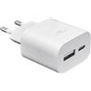 PUQAKE Caricatore USB C 25W 2-Porto PD&QC3.0 Caricabatterie Rapido per iPhone | Multipla Spinotto USB A&USB C Alimentatore Carica Cellulare per Apple iPhone 17 16 15 14 13 12 Pro Max,Samsung S26 S25, iPad