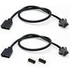 Jstincal Cavo di prolunga ARGB 1 a 1, 5 V 3 pin femmina a JST SM 3 pin, 3 pin, 11,8 pollici, confezione da 2, nero, 5 V, luci LED RGB indirizzabili, ventole ARGB