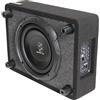 Ground Zero GZCS 25SUB-ACT - Subwoofer attivo, 25 cm, 320/430 Watt, 50-150 Hz, 9-16 Volt, downfire, legno