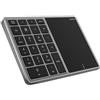 Septpenta Touchpad Bluetooth Cablato/Wireless e Tastierino Numerico, Supporto BT e Porta C Dual Mode 2.4G, Angolo Ergonomico di 7,5 Gradi, per OS, Android, Win, OS X(Grigio)