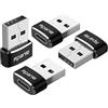 Rpanle Adattatore USB C Femmina a USB Maschio, (4 Pezzi) Adattatore Cavo Caricatore Tipo C a USB A per iPhone 11 12 Pro Max, Airpods iPad Air, Samsung Galaxy Note 10 y Otro Dispositivo USB C(Nero)