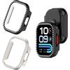 Generic 2 custodie glitterate con diamanti per Redmi Watch 6 Active | Custodia rigida in policarbonato per smartwatch da donna e ragazza