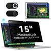 Protescreen Filtro Privacy per MacBook Air da 15 pollici (2023-2024,M2,M3), rimovibile protezione schermo filtro anti spia luce blu riflesso, Laptop Privacy Screen per Mac 15 A3114/A2941