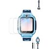 toergy Pellicola protettiva per imoo Z3 Kids Smart Watch (3 pezzi) + cordino regolabile | antigraffio, HD, trasparente, senza bolle, pellicola in vetro temperato | adatta ai bambini, durevole e facile