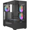 SAMA Case ATX Mid Tower SAMA V40, 6 Ventole ARGB PWM, Doppio Vetro, USB-C, Nero | Design a Doppia Camera con Flusso Verticale, USB 3.1 Type-C, 7 Slot, Supporta GPU ATX/MATX/ITX