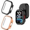 Generic 2 custodie glitterate con diamanti per Redmi Watch 6 Active | Custodia rigida in policarbonato per smartwatch da donna e ragazza