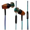 Symphonized DRM Premium - Cuffie intrauricolari in vero legno con isolamento acustico con microfono (verde/blu)