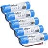 vhbw 5x batteria compatibile con Zafferano Pina, LD1650BFA, Push-Up, LD1050N3 lampada da tavolo, da comodino (2600mAh, 3,7V, Li-Ion)