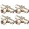 Jopto 4PCS Tipo F RG6 maschio a 2 femmina 3 vie cavo coassiale splitter connettore F connettori cavi satellitari interni TV antenna F maschio a 2 F femmina jack RF adattatore connettore