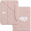VooDirop Custodia per iPad Air 11 Pollici M4-M2 (2026-2024), Carino coniglietto Cartoon Case con portapenne, Antiurto, Funzione Automatica Sleep/Wake, Rosa