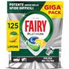 FAIRY HOME Fairy Platinum Pastiglie Lavastoviglie Tutto in Uno, 125 Caps, Limone | Potenti contro sfide difficili, piatti puliti, macchina brillante, pulisce filtro grasso.