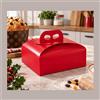 LUCGEL SRL Scatola Porta Panettone Basso da 1 Kg in Cartoncino Seta Rosso 245x245x130 mm Confezione 10 Pz