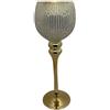 MERCURY PORTACANDELA ORO BIANCO IN VETRO 43092