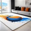 Generic 60 x 120 cm Tappeto Lavabili per Salotto Cameretta Bambino Ufficio, Crema Tappeti con fondo antiscivolo, Morbido Fantasy Astratto Sport Basket Tappetino Barriera anti-umido