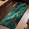 Generic Verde smeraldo Tappetini cucina 50 x 200 cm Texture di fantasia in marmo Anti-fatica, tappetino da cucina antiscivolo comfort per casa, lavanderia e cucina
