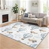 Generic Tappeto 140 x 200 cm, antiscivolo, a pelo corto, per soggiorno, morbido, rettangolare, per camera da letto, decorazione per la casa, lavabile in lavatrice, colore: azzurro