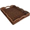 Generico Vassoio Intrecciato Effetto Rattan Per Divano, Cesto Portaoggetti Decorativ | 37,5x28x5cm Vassoio Rustico Per Antipasti Per Casa Soggiorno Camera Da Letto Tavolino Divano Festa Colazione Campeggio