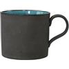 SASUGA Mug Giapponese in Ceramica Blu Topazio - Fatta a Mano in Mino-yaki con Argilla Nera e Smalto Turchese - Tazza da Caffè 290 ml, Adatta a Microonde e Lavastoviglie, Prodotto in Giappone